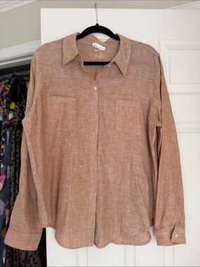 Lilly Pulitzer Tan/Brown Button-Down Casual Shirt